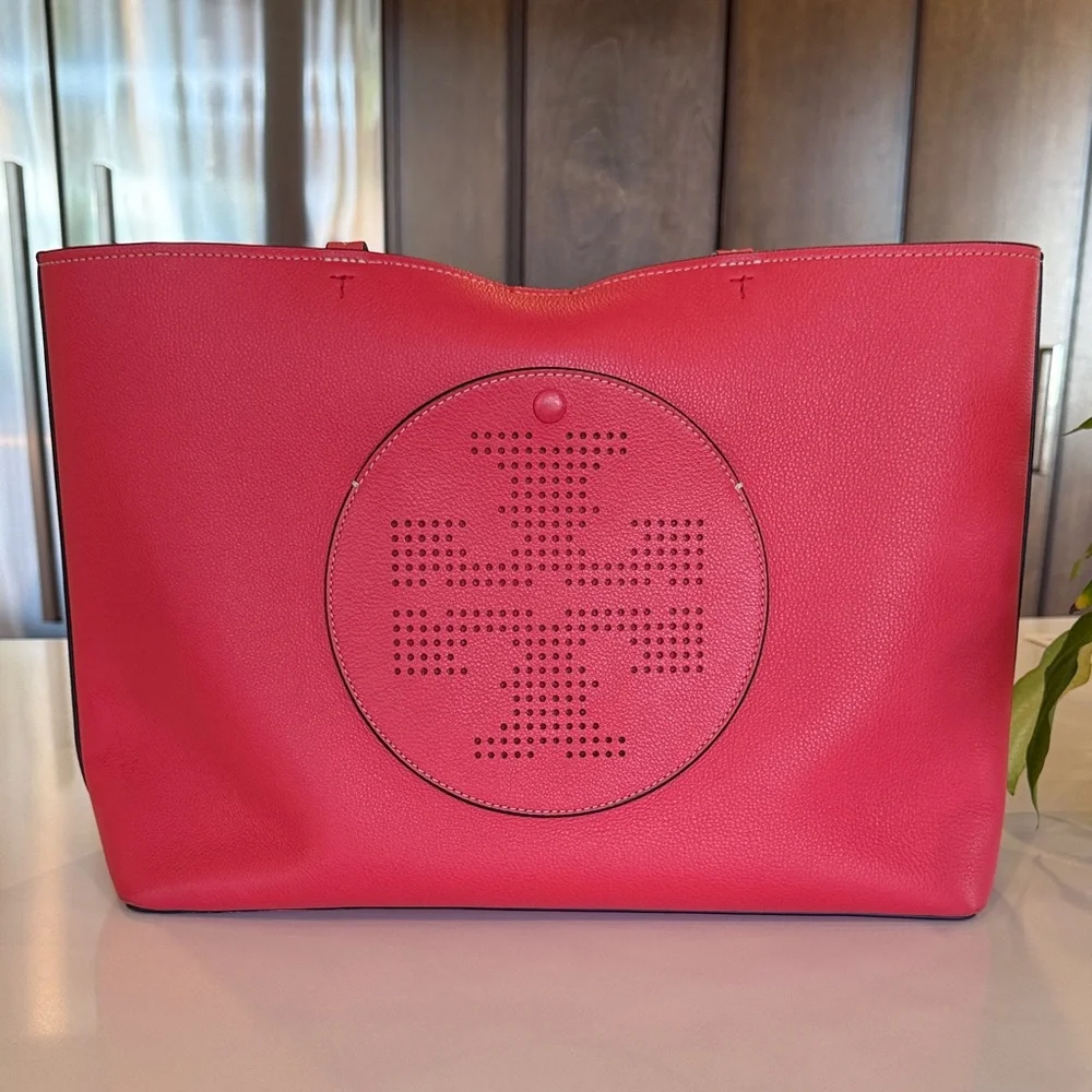 *SOLD* Tory Burch Perforated Leather Tote - Picture 3 of 12